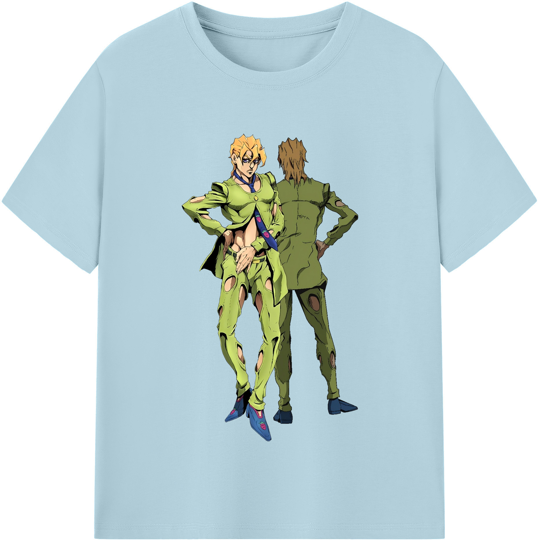 （画像用） ジョジョの奇妙な冒険 パンナコッタ?フー JoJo's Bizarre Adventure Pannacotta Fugo 綿100％半袖Tシャツ（フロントプリント）